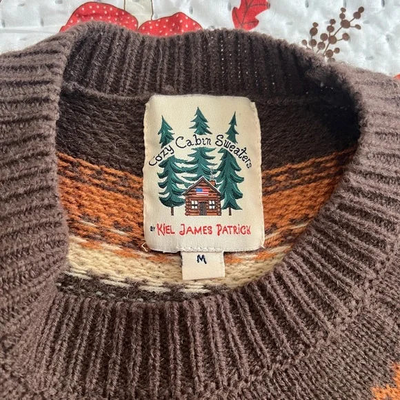 Kiel James Patrick Brown and Tan Patterned Sweater - Picture 2 of 4